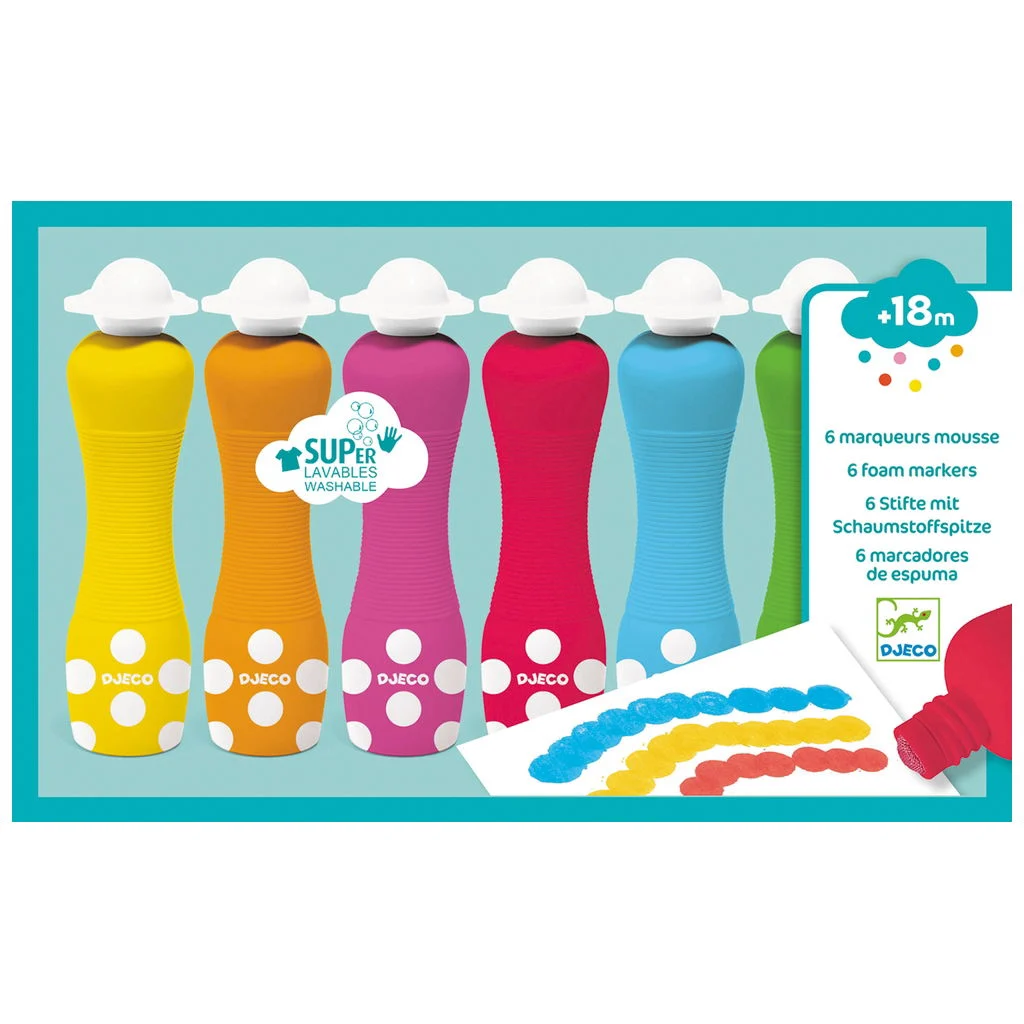 Djeco6 Stifte mit Schaumstoffspitze