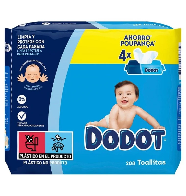 DODOT Babytücher 208 Tücher 4x52 Stück SPARPAKET