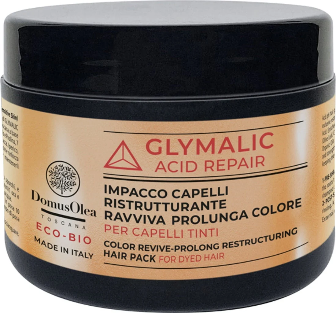 Domus Olea Toscana GLYMALIC Acid Repair Haarmaske Farbschutz, 250 ml