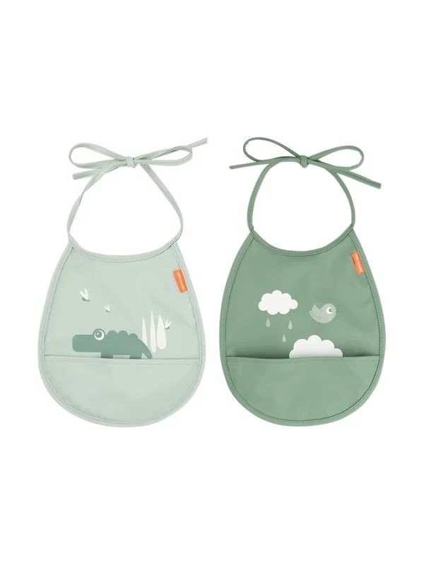 Done By Deer Croco Lätzchen - 2 Stück - Grün