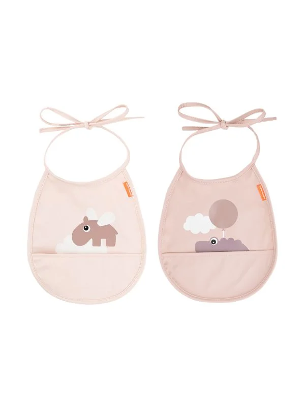 Done By Deer Happy Clouds Lätzchen - 2 Stück - Powder