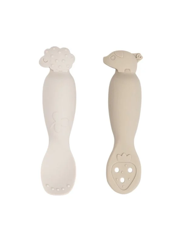 Done By Deer Tiny Farm Übungslöffel Set - Sand