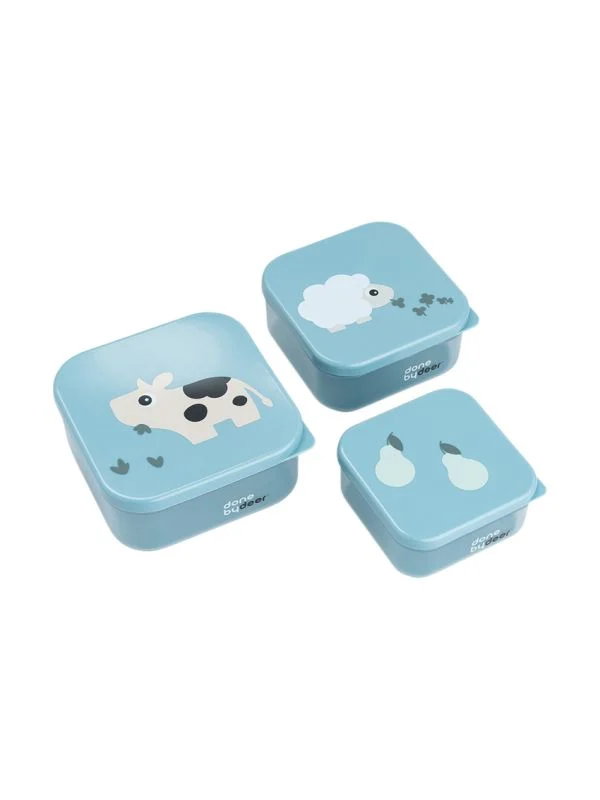 Done By Deer Tiny Farm Snack Box - 3 Stück - Blue