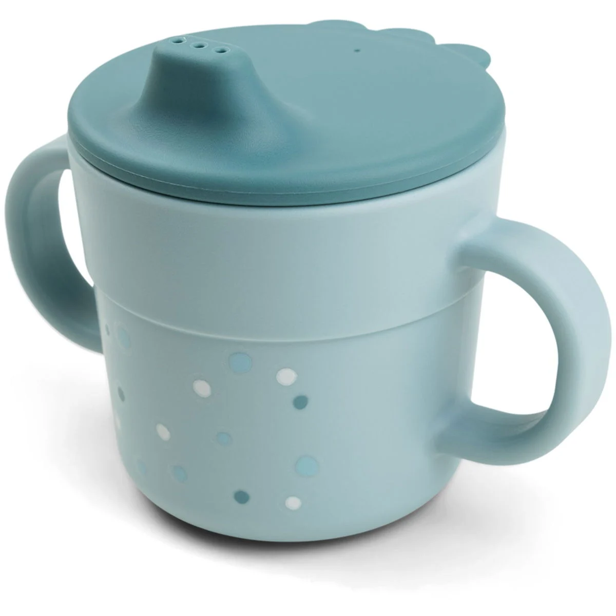 Done by DeerFoodie Schnabelbecher happy dots blue