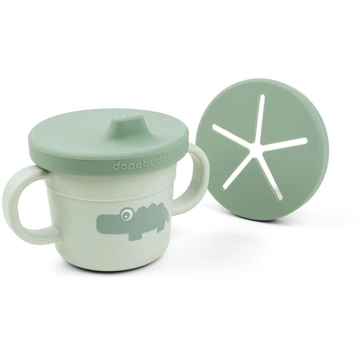 Done by DeerFoodie Snack und Trinkbecher croco green