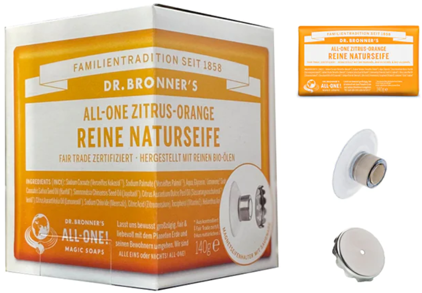 Dr. Bronner's Set Seifenhalter mit Stückseife