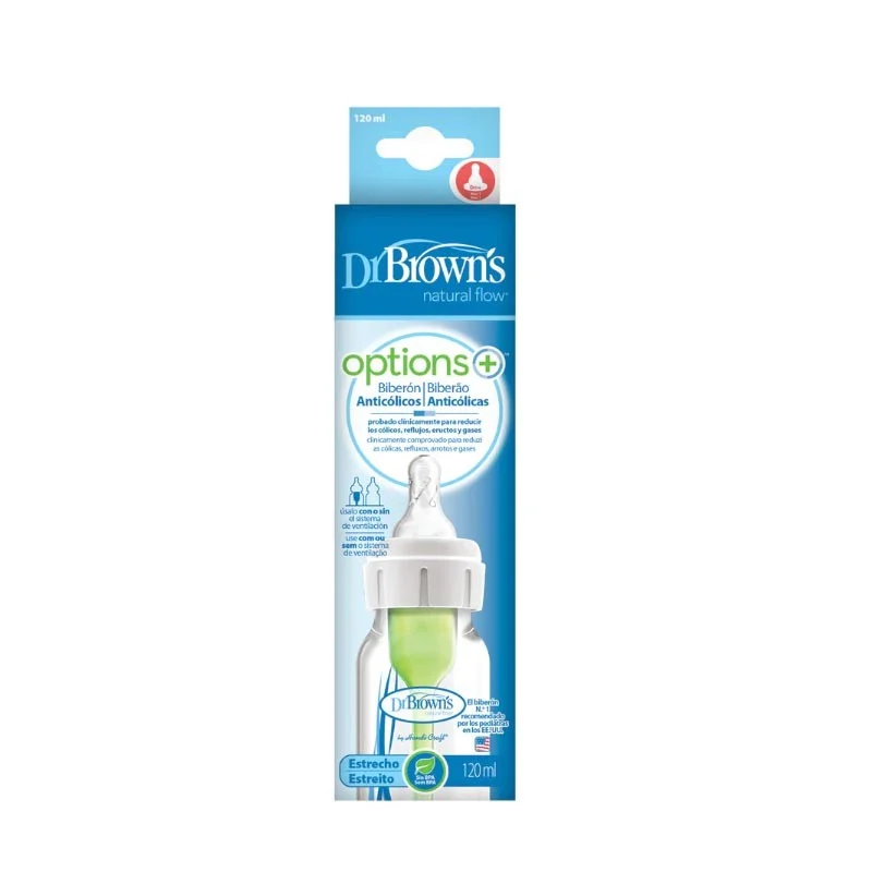 Dr Brown's Anti-Kolik-Flasche mit schmaler Öffnung Options+ 120 ml