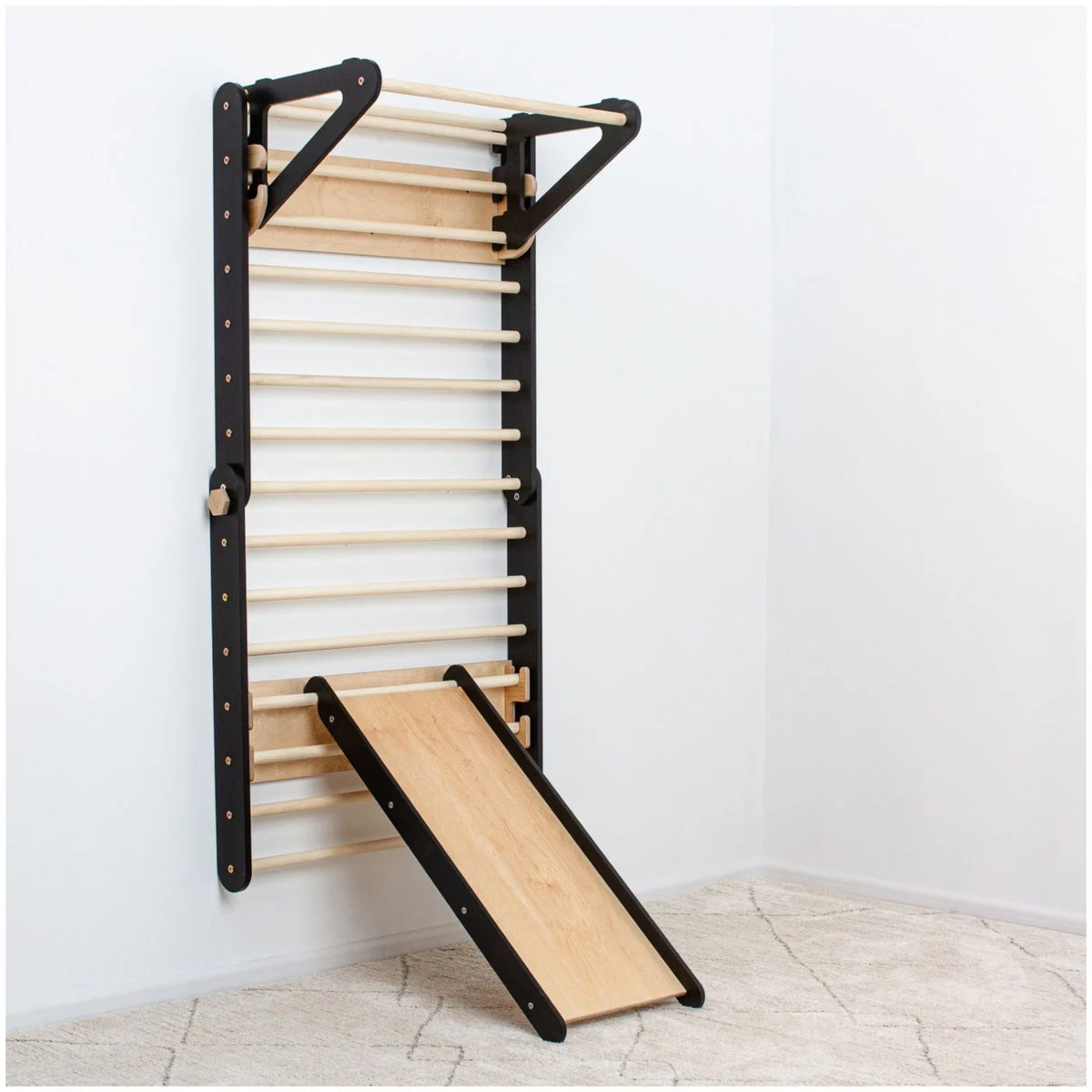 Duck WoodworksKletterdreieck Wandset und Rutsche black