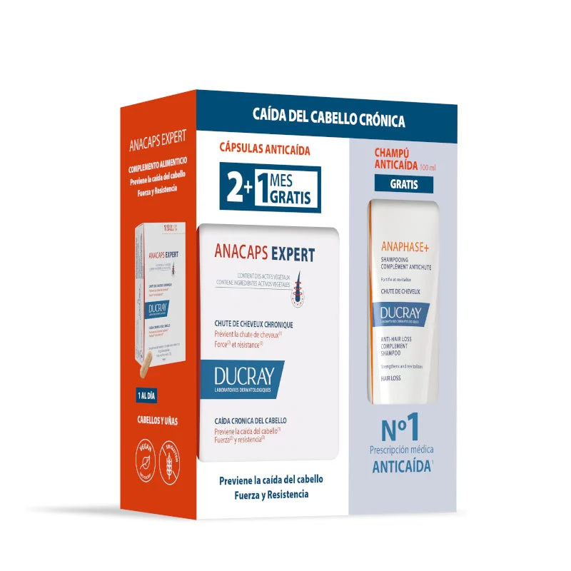 DUCRAY Pack Anacaps Expert 90 Kapseln + Anaphase + 100 ml GESCHENK