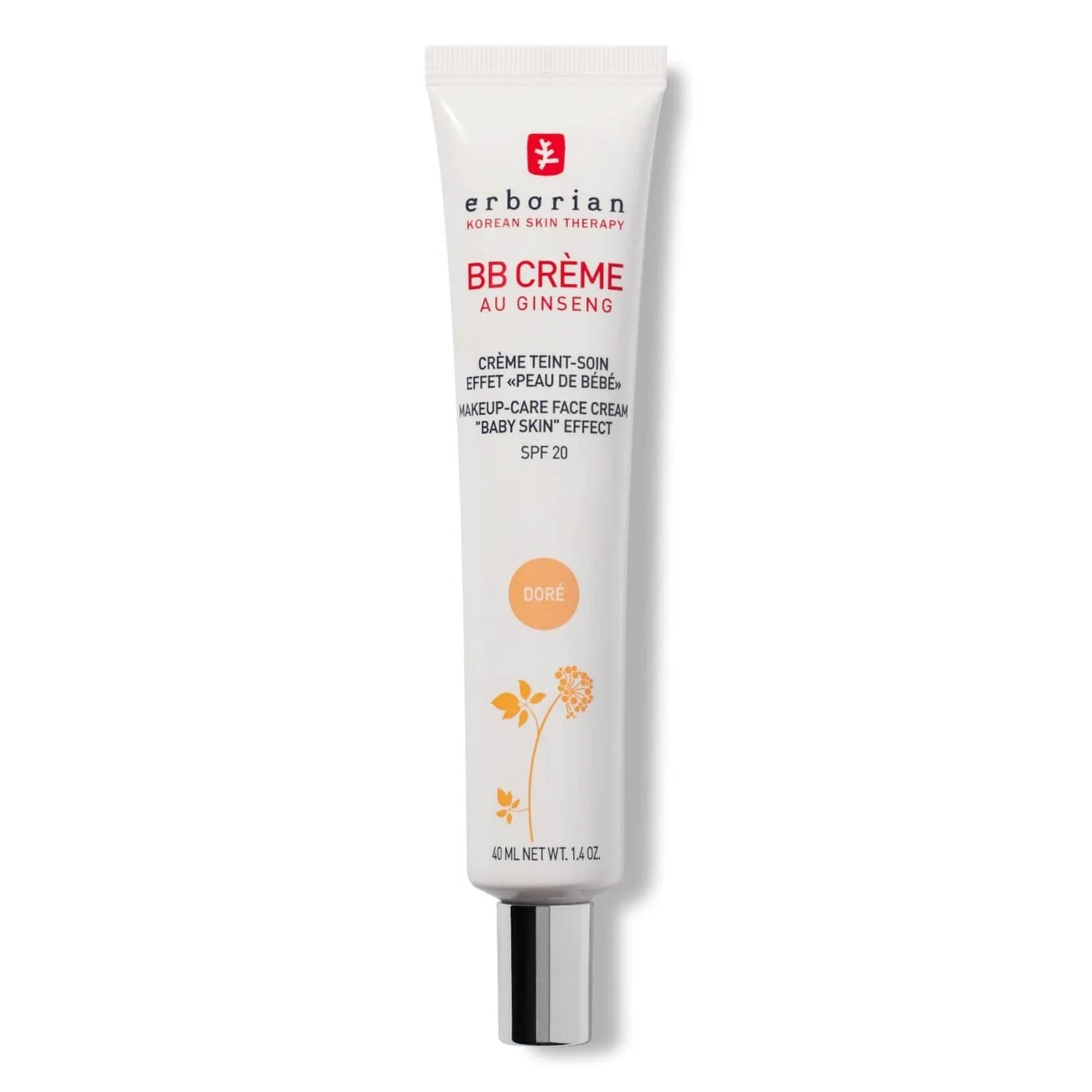Erborian BB Cream SPF20 Feuchtigkeitsspendende Make-up-Basis, Goldton, 40 ml