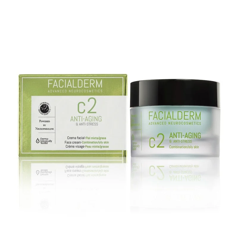 FACIALDERM C2 Anti-Aging- und Anti-Stress-Creme für Mischhaut und fettige Haut, 50 ml