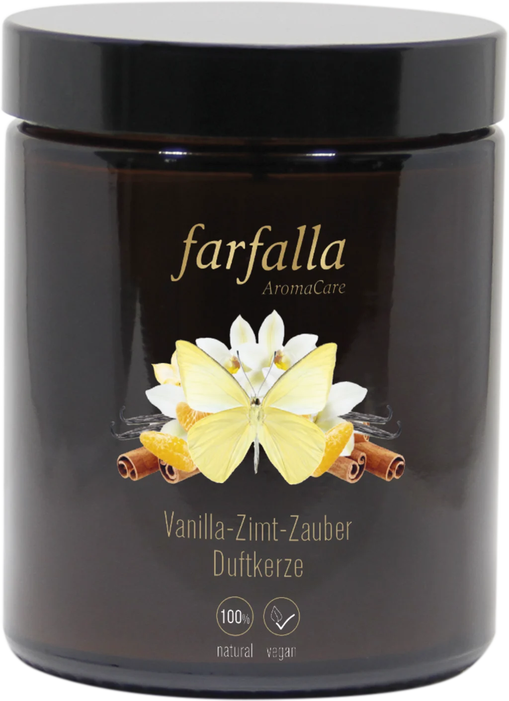 farfalla Aroma-Duftkerze Vanilla-Zimt-Zauber, 160 g