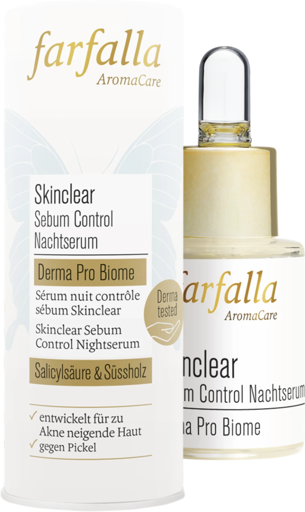 farfalla Skinclear Derma Pro Biome Sebum Control Nachtserum, 15 ml