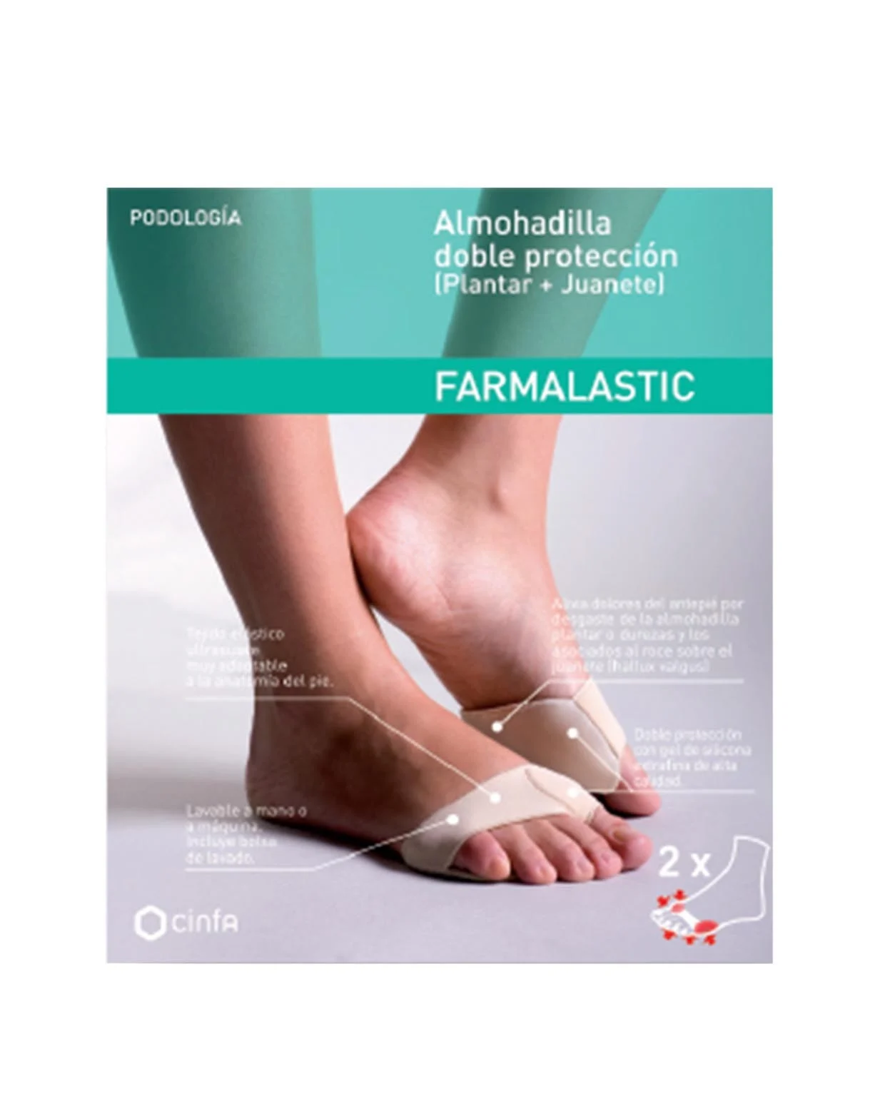 FARMALASTIC Doppelschutzpolster, Größe L, 2 Einheiten