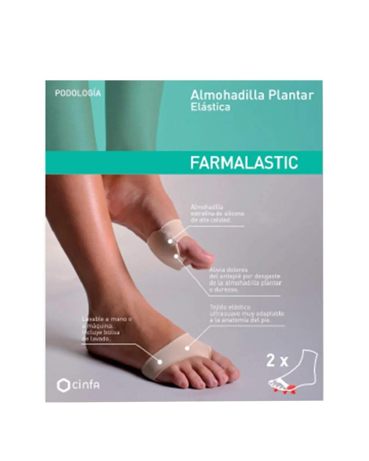 FARMALASTIC Elastisches Pad Mittlere Größe 2 Einheiten