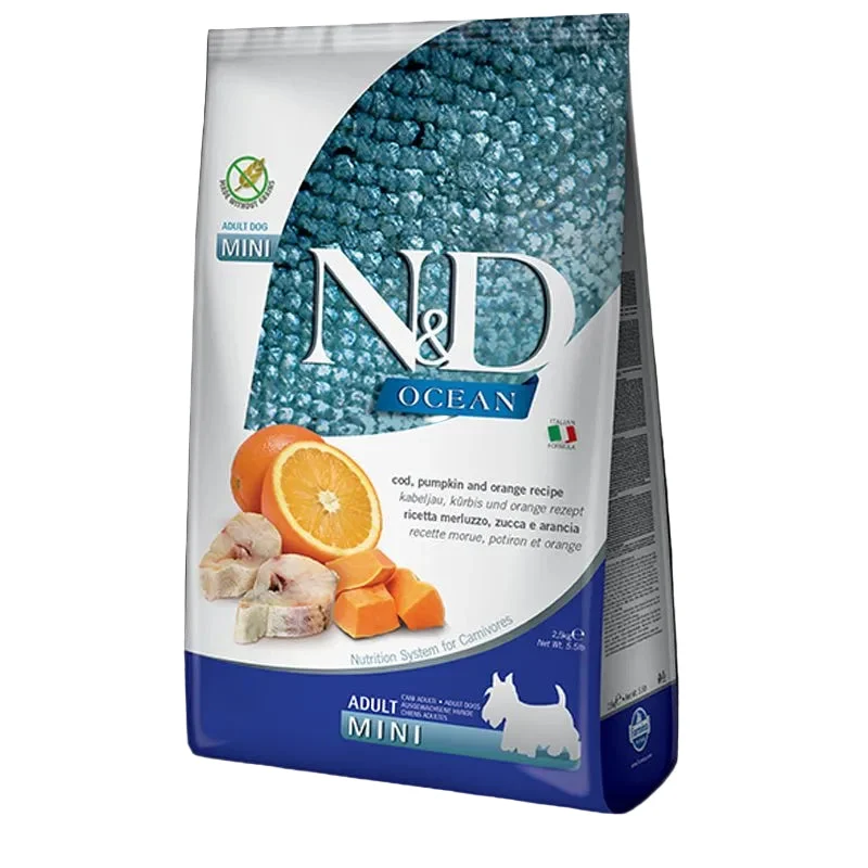 Farmina N&D Dog Ocean Pumpkin Mini Bacalao Alimento Seco 800g