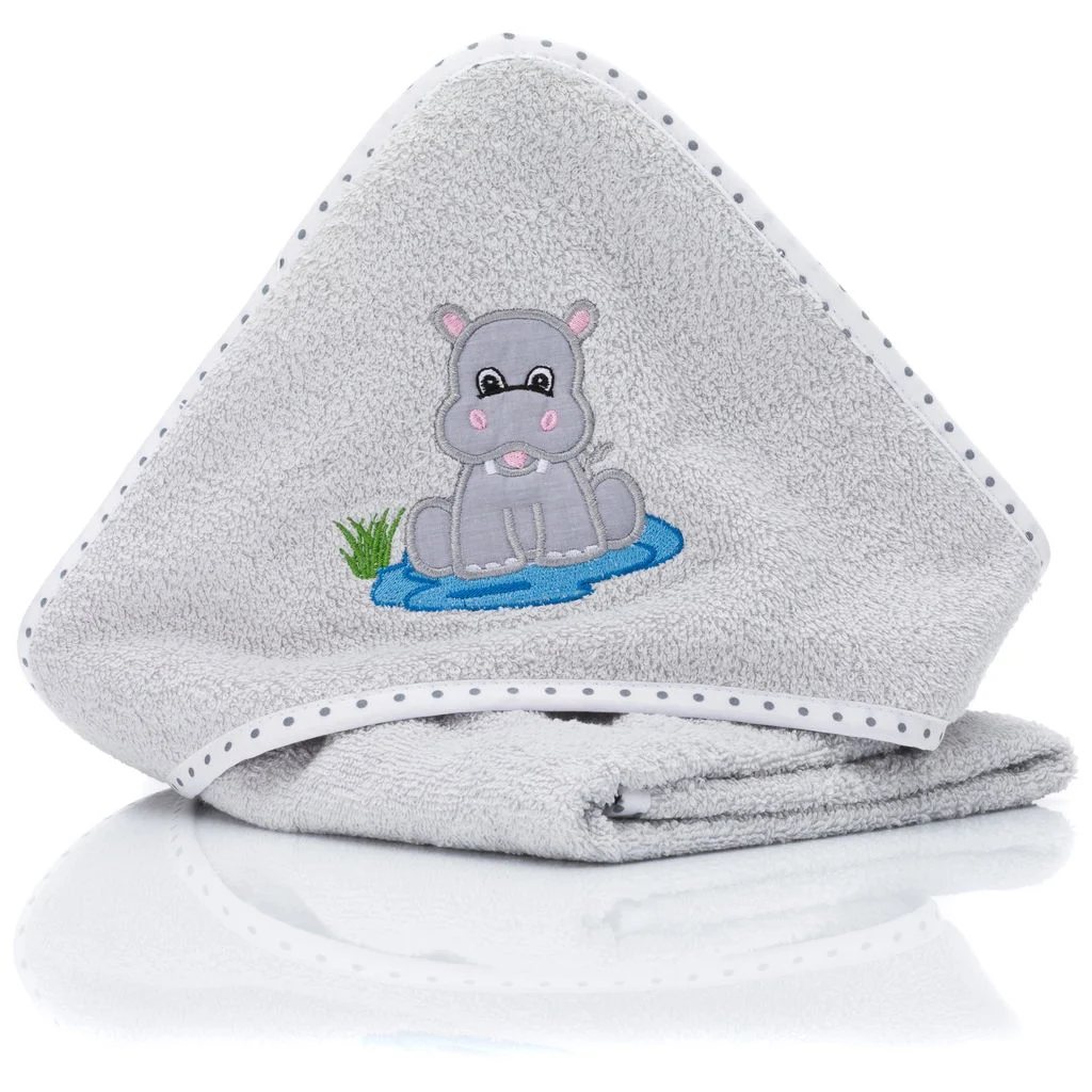 fillikidKapuzenbadetuch Nilpferd grau