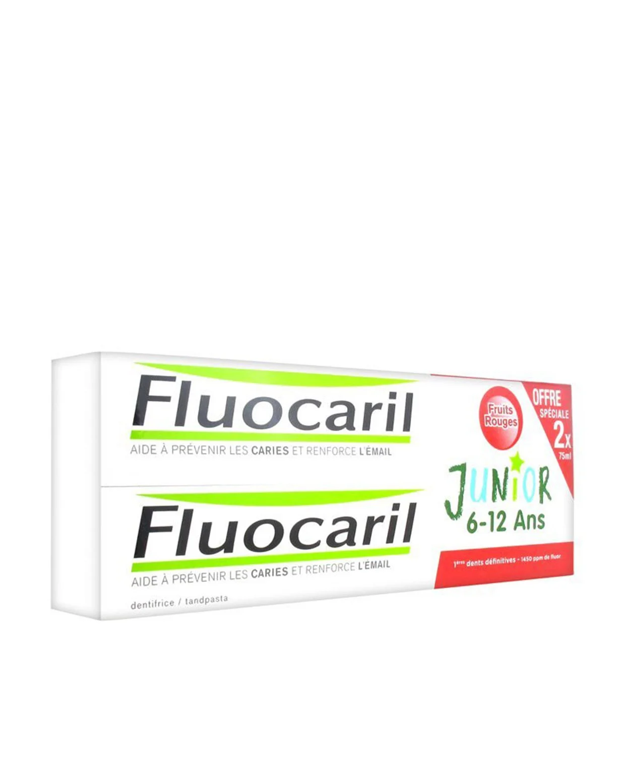 FLUOCARIL Junior Duplo Rote Früchte Zahnpasta 2x75ML