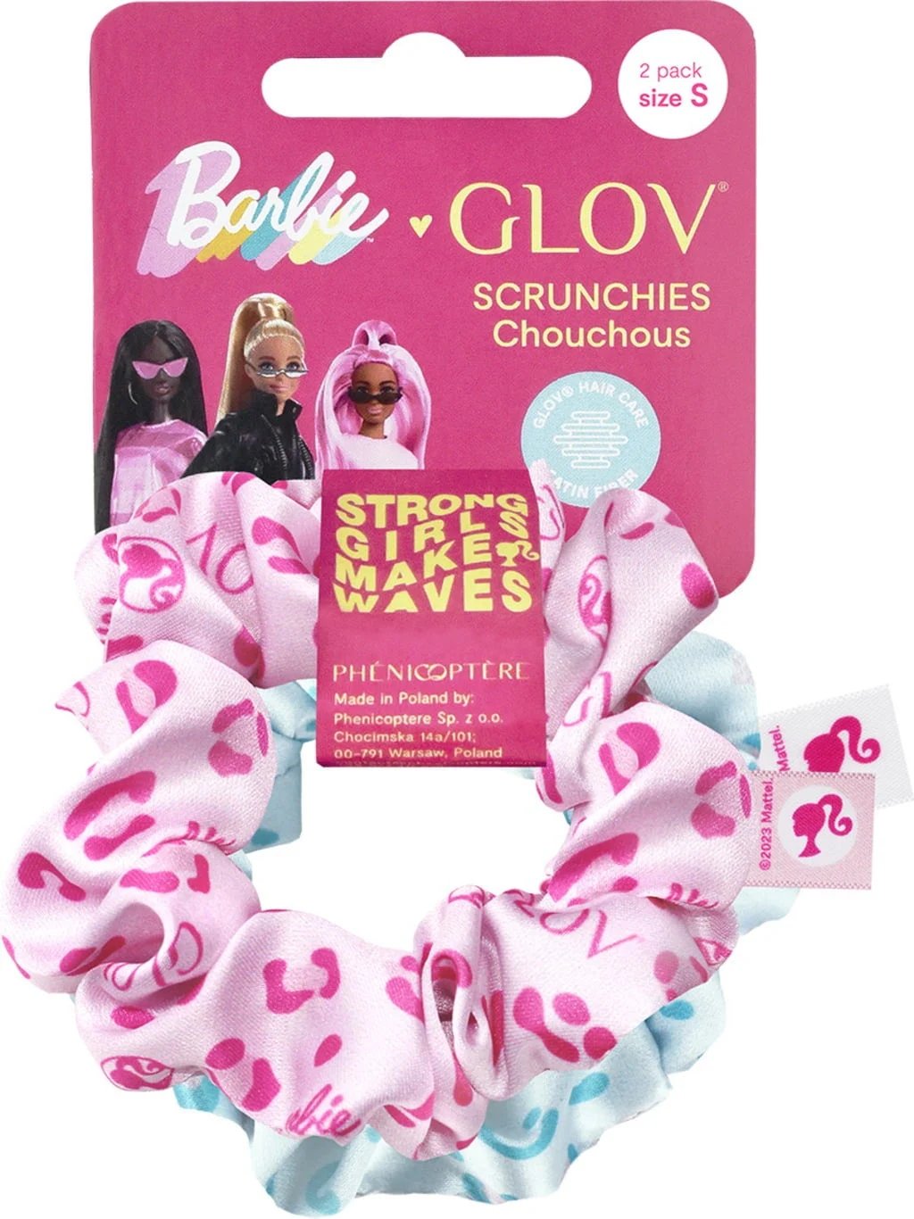 GLOV Barbie Collection Scrunchies Set Pink & Blue Panther, L (2 Stk)