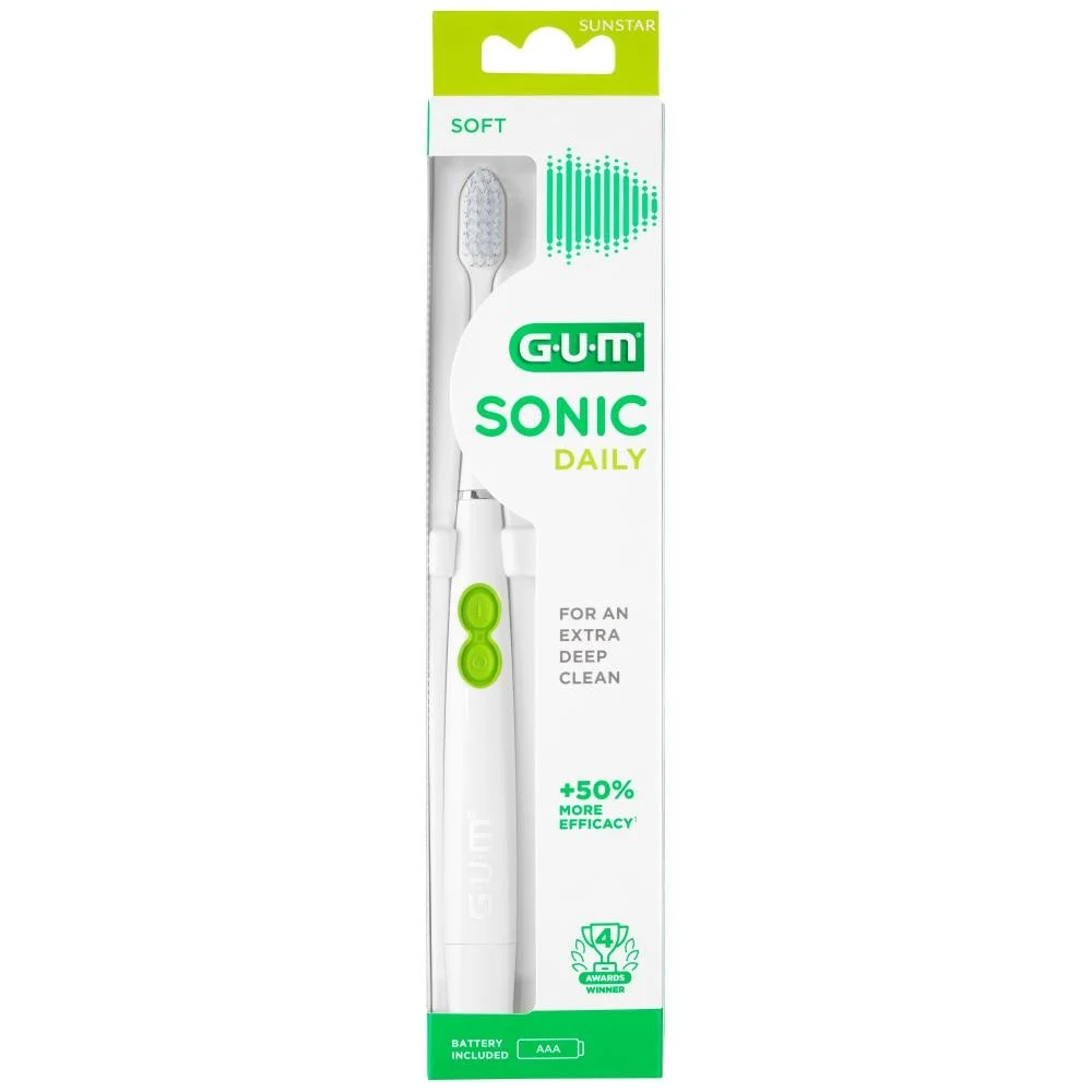 Gum Sonic Daily Cepillo Blanco A Pilas