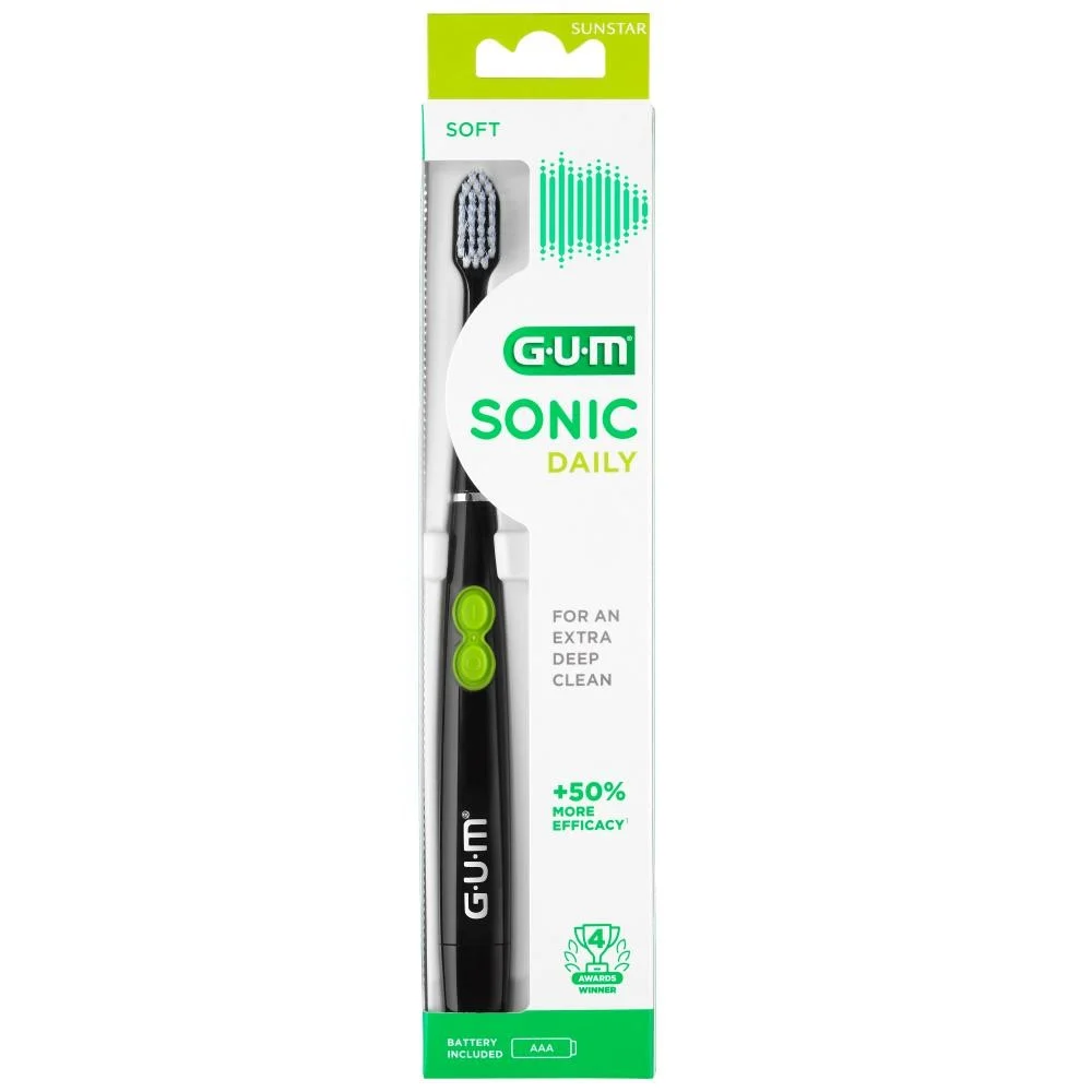 Gum Sonic Daily Cepillo Negro A Pilas