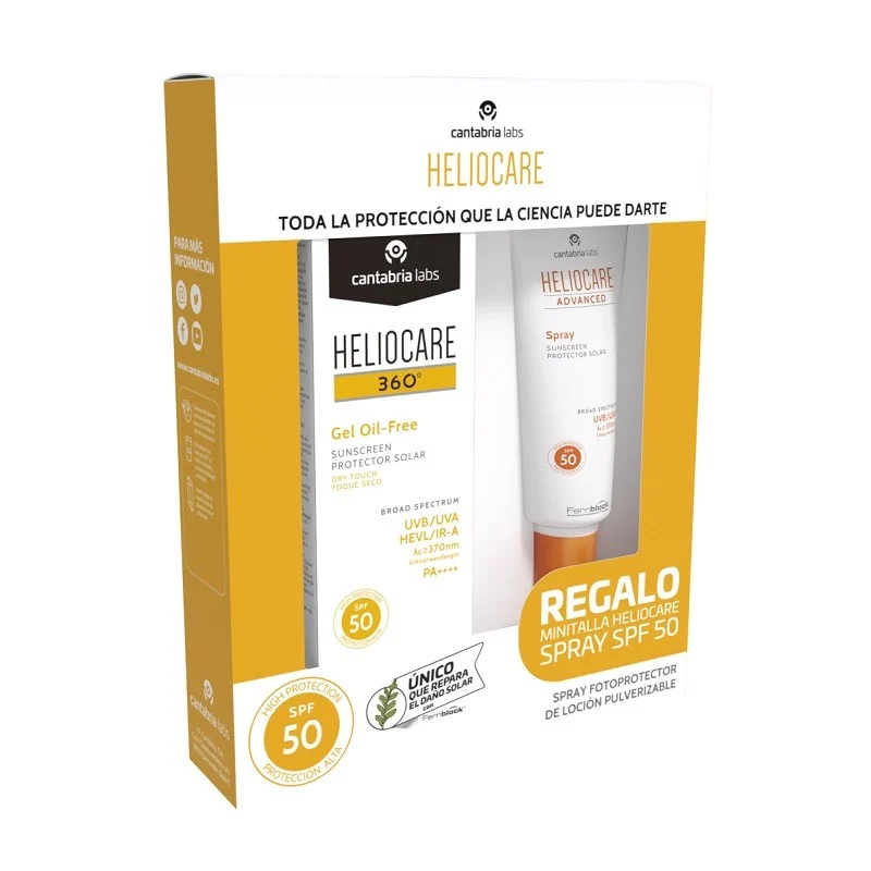 HELIOCARE 360 Gel Ölfrei SPF50 50ml + Spray SPF50 75ml als GESCHENK