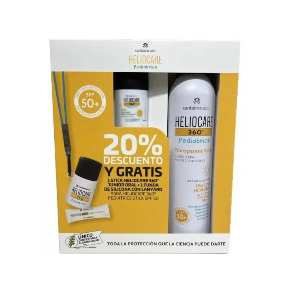 Heliocare 360 Pack Pediatrics Transparent Spray 200 ml + Stick -20% Descuento