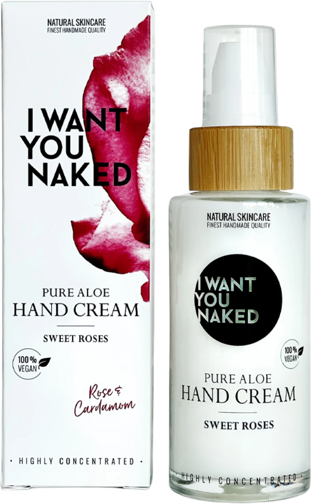 I WANT YOU NAKED Sweet Roses Pure Aloe Hand Cream, 50 ml