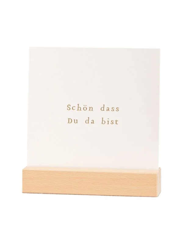 Ikpakjein Holz Halter - Goldfolie - Schön dass du da bist