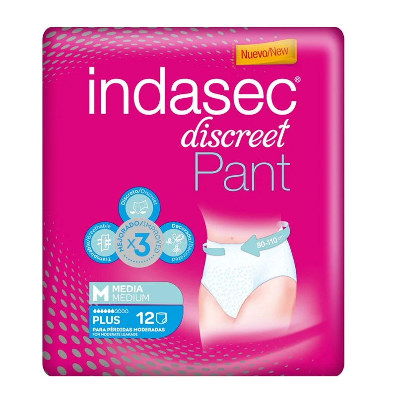 INDASEC Discreet Pant Plus Größe M 12 Einheiten