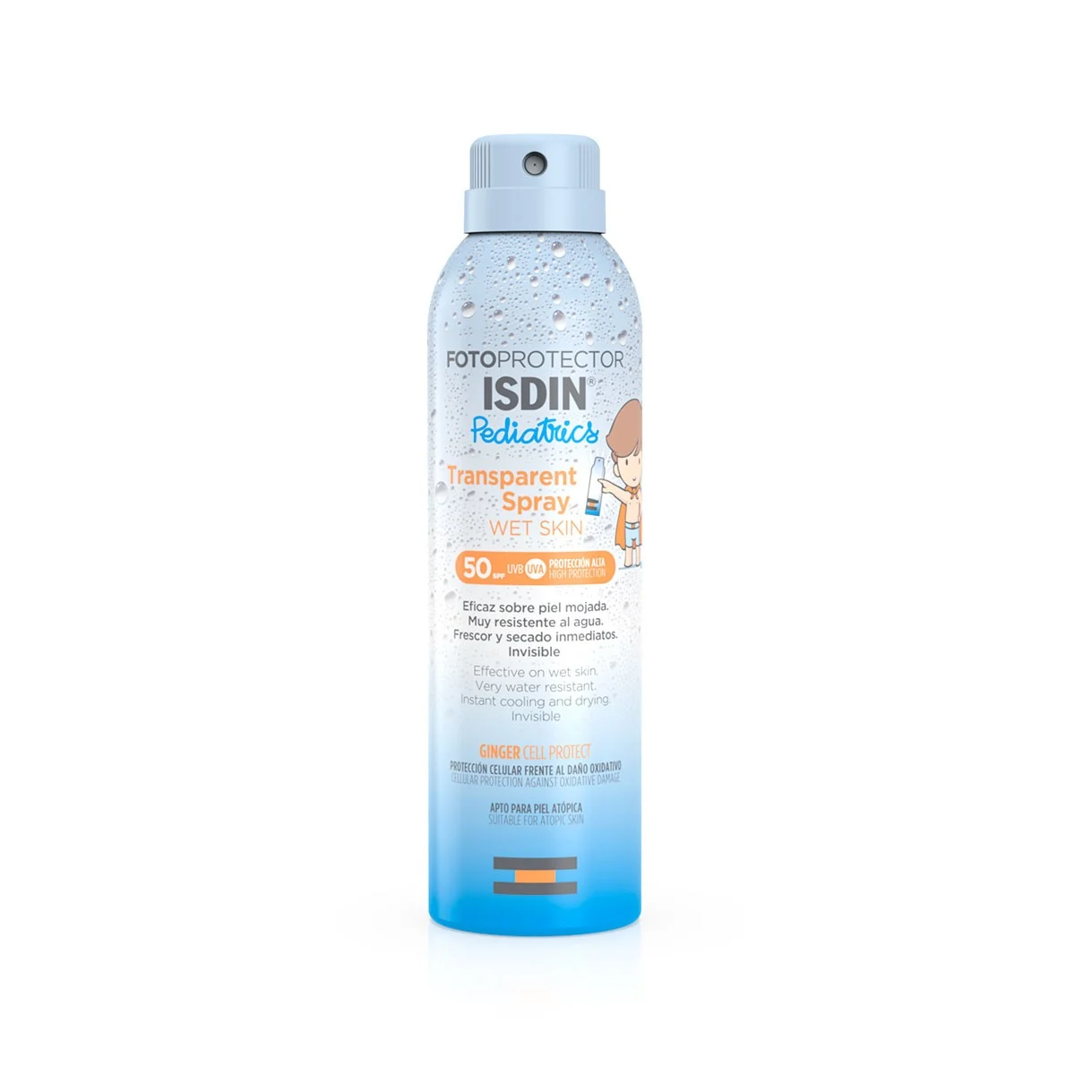 ISDIN Pediatrics Transparent Spray Feuchte Haut Lichtschutz LSF 50 (250ml)