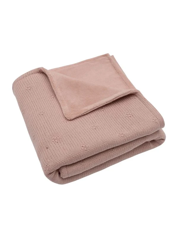 Jollein Cosy Knit Babydecke - 75x100 cm - Wild Rose/Velvet