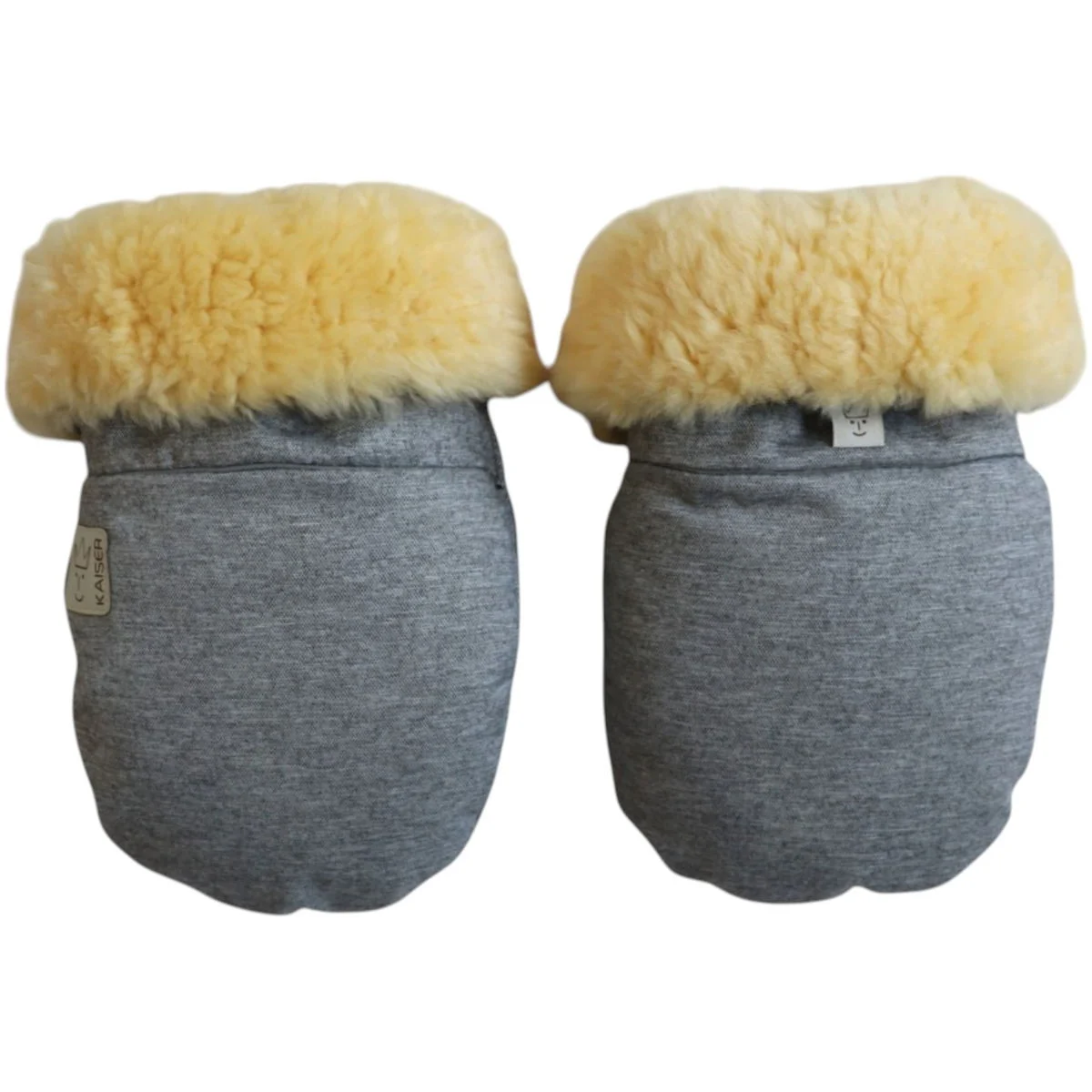 KaiserREFLECT Lammfell Kinderwagenhandschuh light grey melange