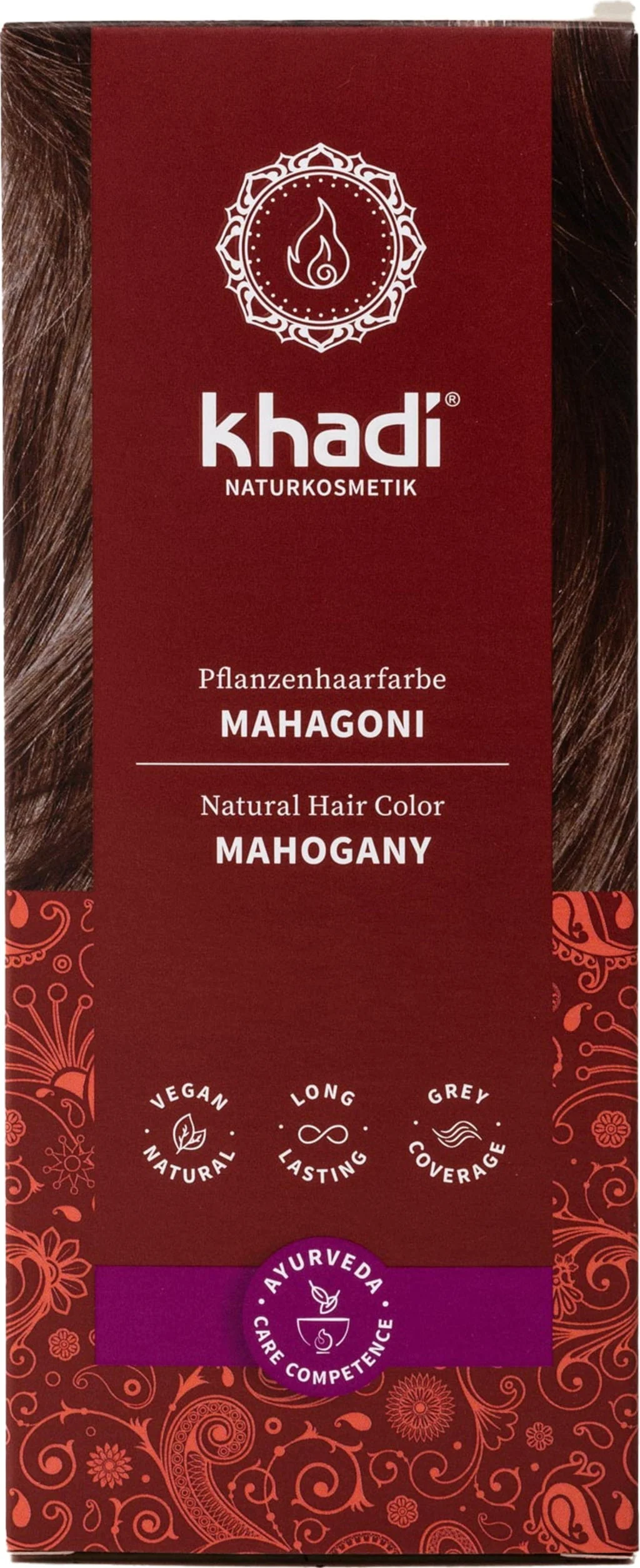 Khadi Pflanzenhaarfarbe Mahagoni, 100 g