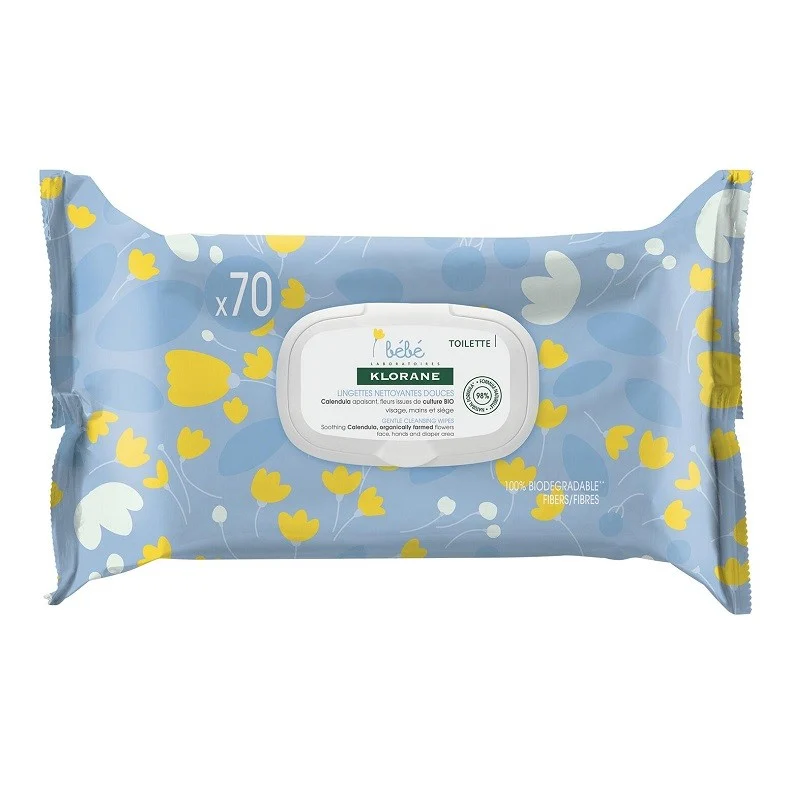 KLORANE BABY Sanfte Reinigungstücher Calendula 70 Einheiten