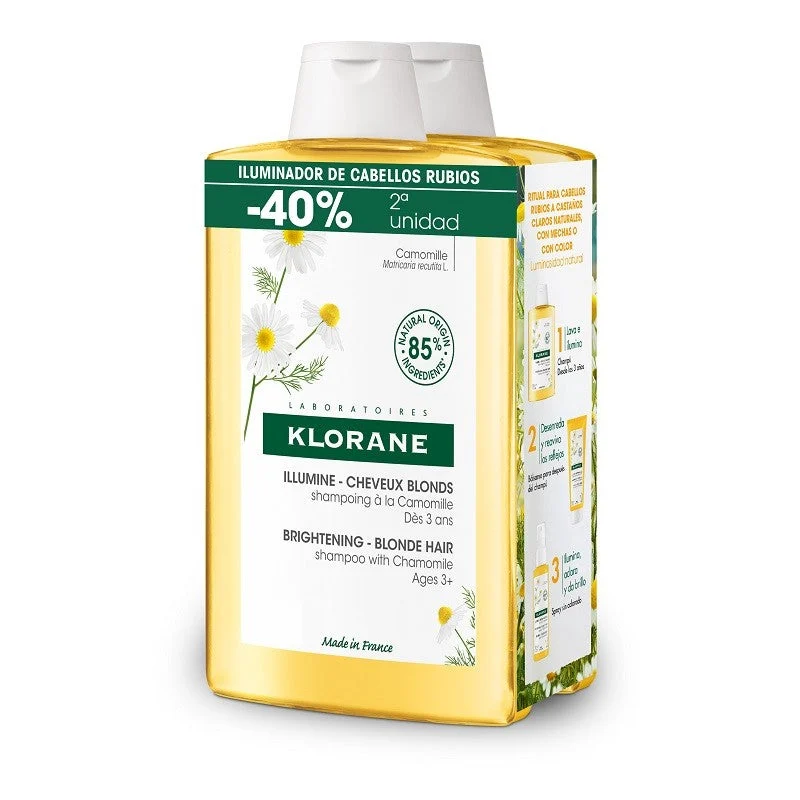 KLORANE Kamillenshampoo mit blonden Reflexen DUPLO 2x400ml