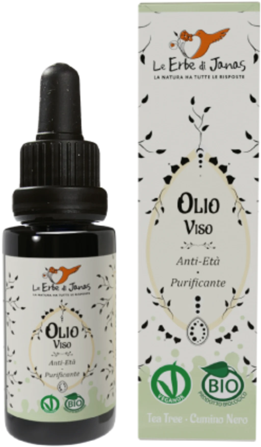 Le Erbe di Janas Gesichtsöl Teebaum & Schwarzkümmel, 20 ml