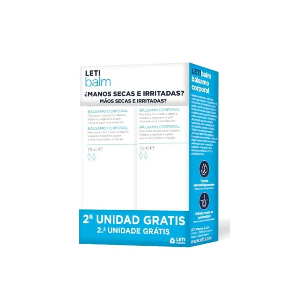 LETIBALM Bálsamo Corporal Crema Manos Duplo 2x75 ml