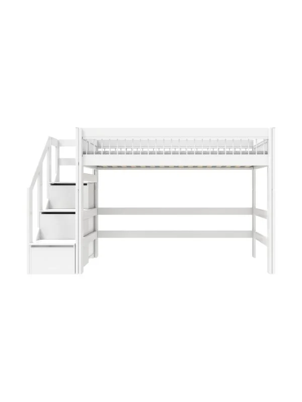 LifeTime Breeze Niedriges Hochbett – Treppenschrank – Rolllattenrost