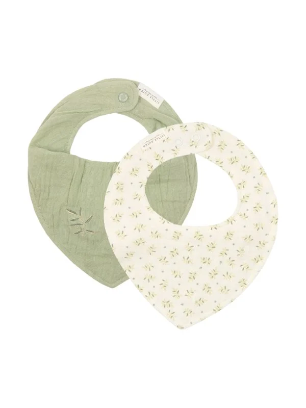 Little Dutch Bandana Lätzchen Hydrophil - 2er Set - Blueberry Leaves & Sage