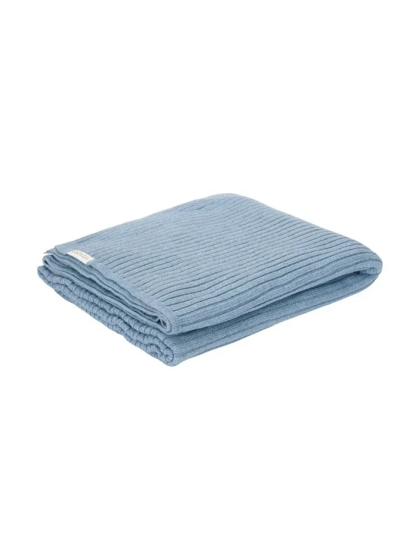 Little Dutch Wiegen-Decke Gestrickt Pure - Denim Blue - 70 x 100 cm