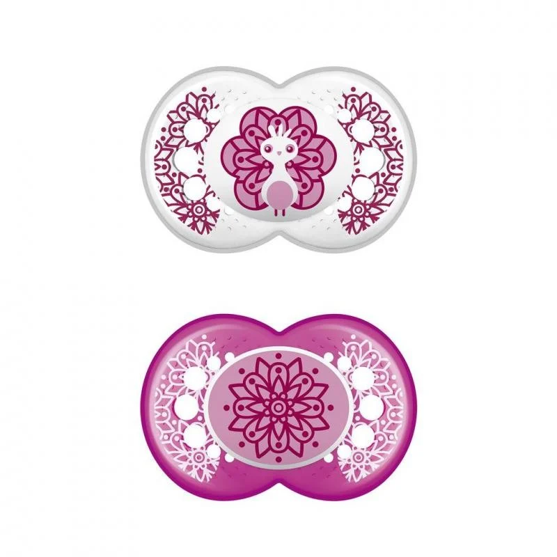 MAM Original Latex-Schnuller 6+M 2 Einheiten (Pink Peacock)