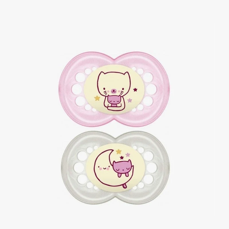 MAM Original Night Latex Schnuller 6+M 2 Einheiten (Rosa)