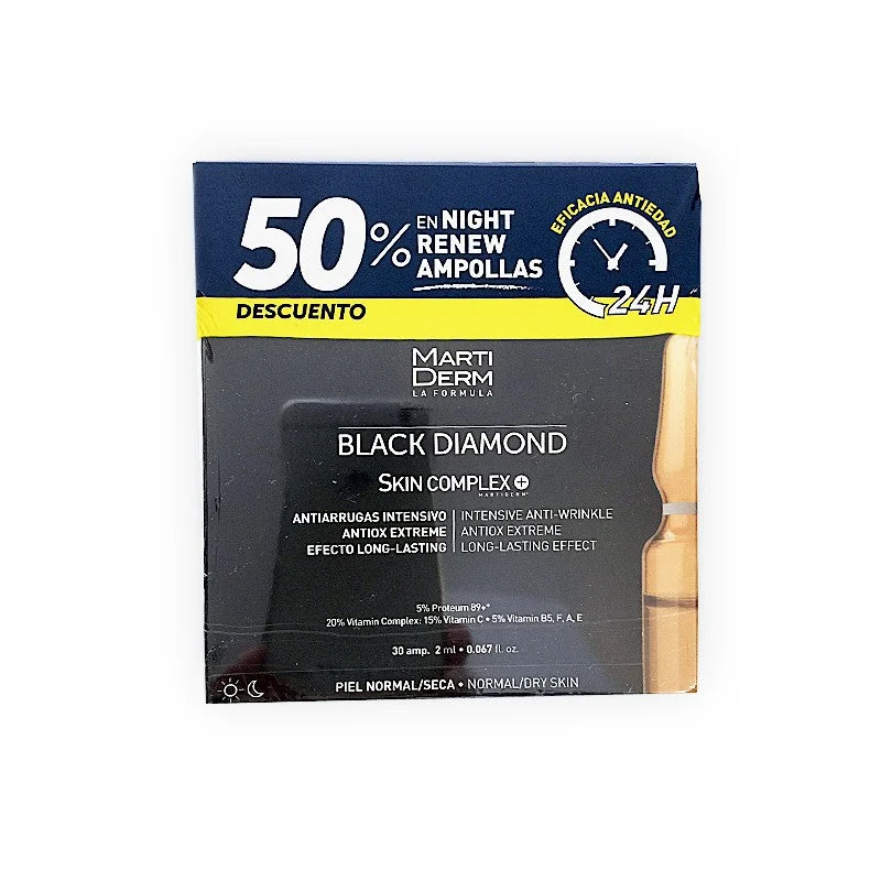 MARTIDERM Black Diamond Skin Complex x30 + Platinum Night Renew x10 Ampullen