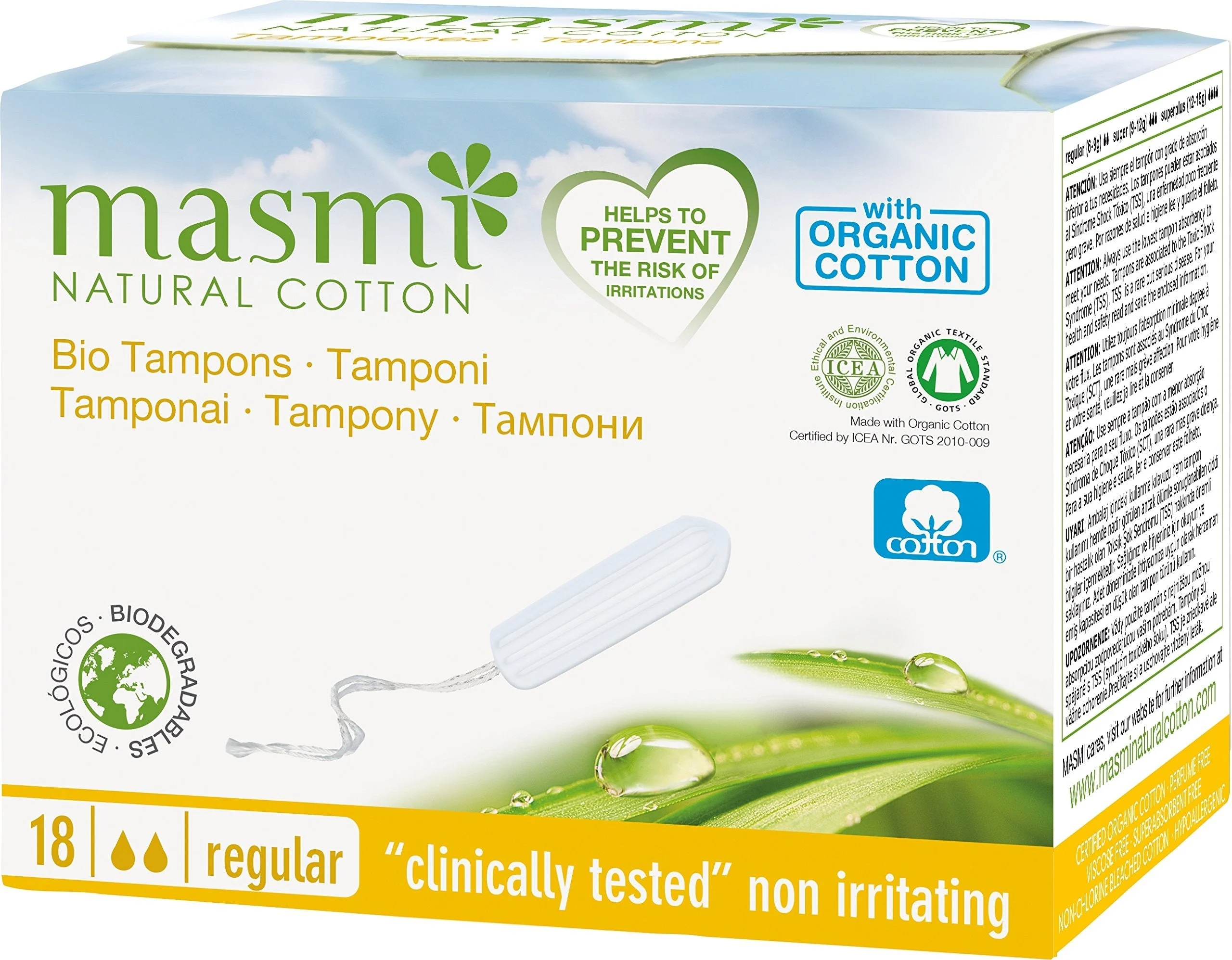 Masmi Digital Tampons Masmi Natural Cotton Regular 22 Einheiten