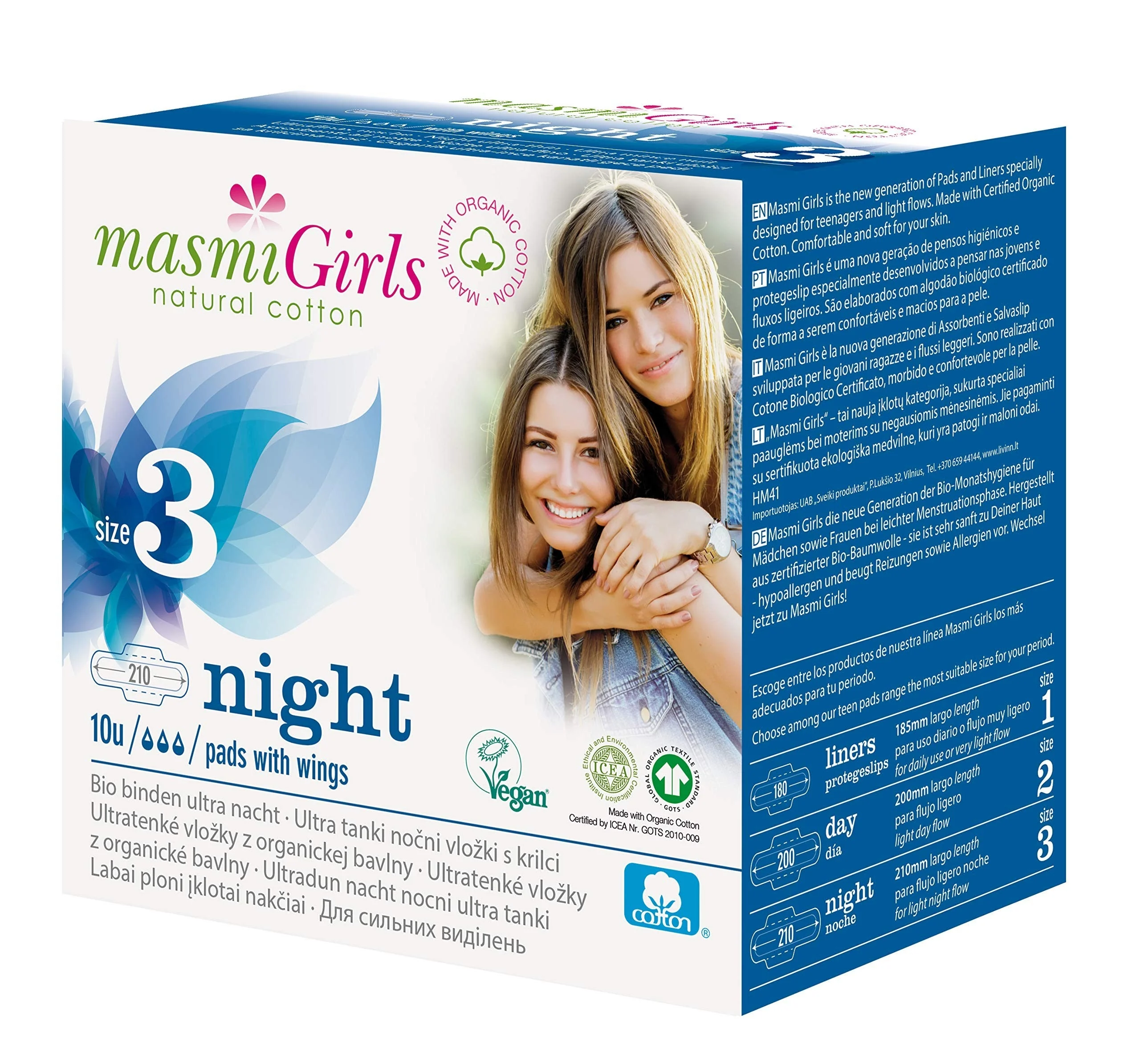 Masmi Girls Nachtkompresse 10 Einheiten