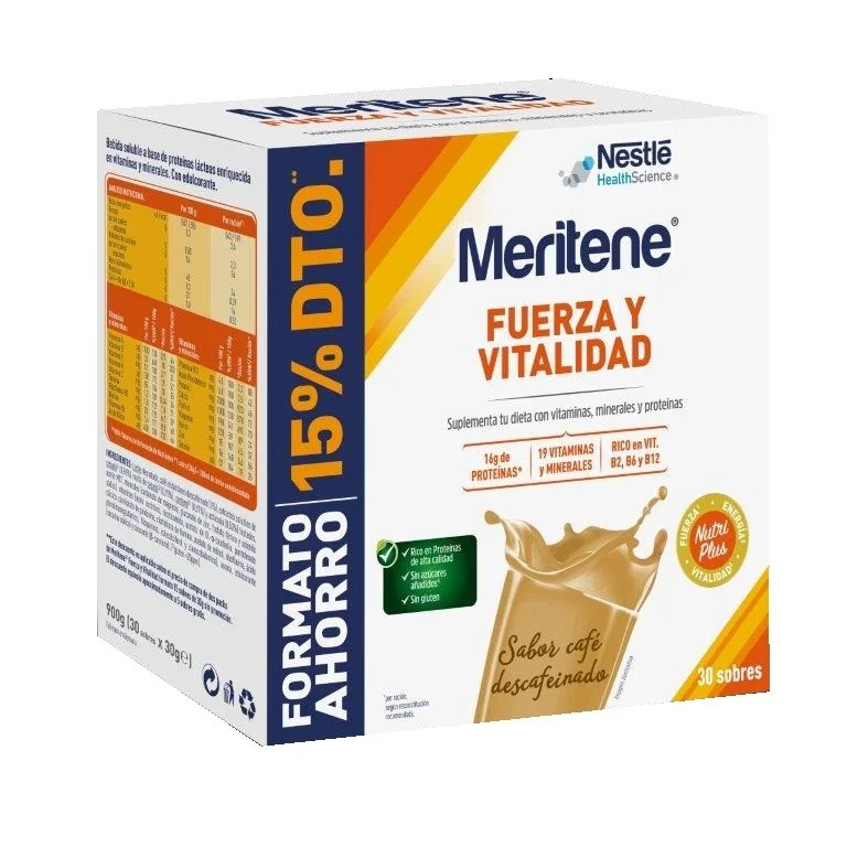 MERITENE Entkoffeinierter Kaffee Kraft- und Vitalitätsshake 30 Beutel