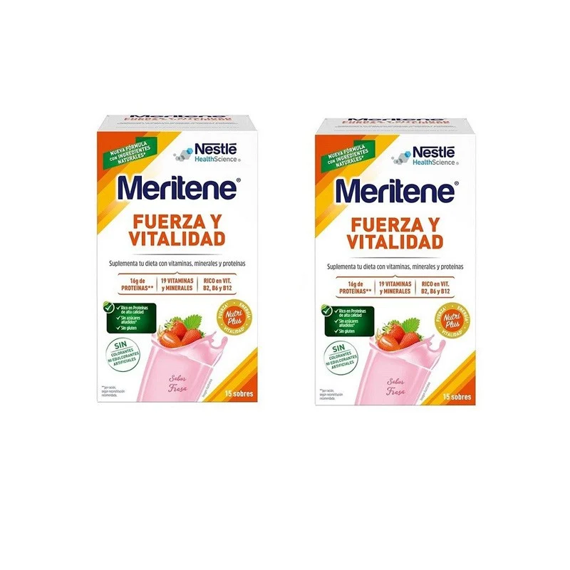 MERITENE Kraft und Vitalität Erdbeere DUPLO 2x15 Beutel