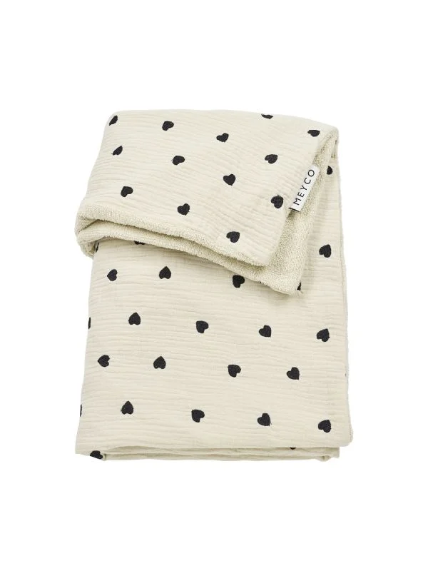 Meyco Baby Babydecke - Sweet Heart - 75 x 100 cm - Pre-Washed Hydrophil - Soft Sand