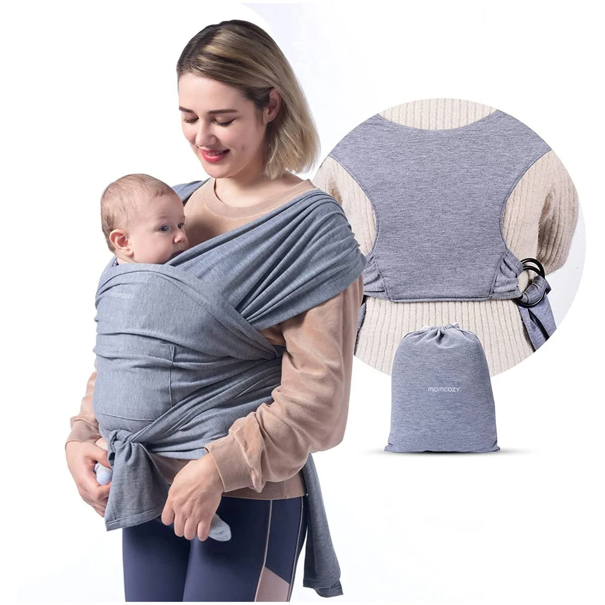 MomcozyBabytragetuch grau